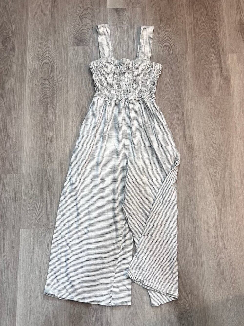 American Eagle Cream & Black Striped Jumpsuit Size Small